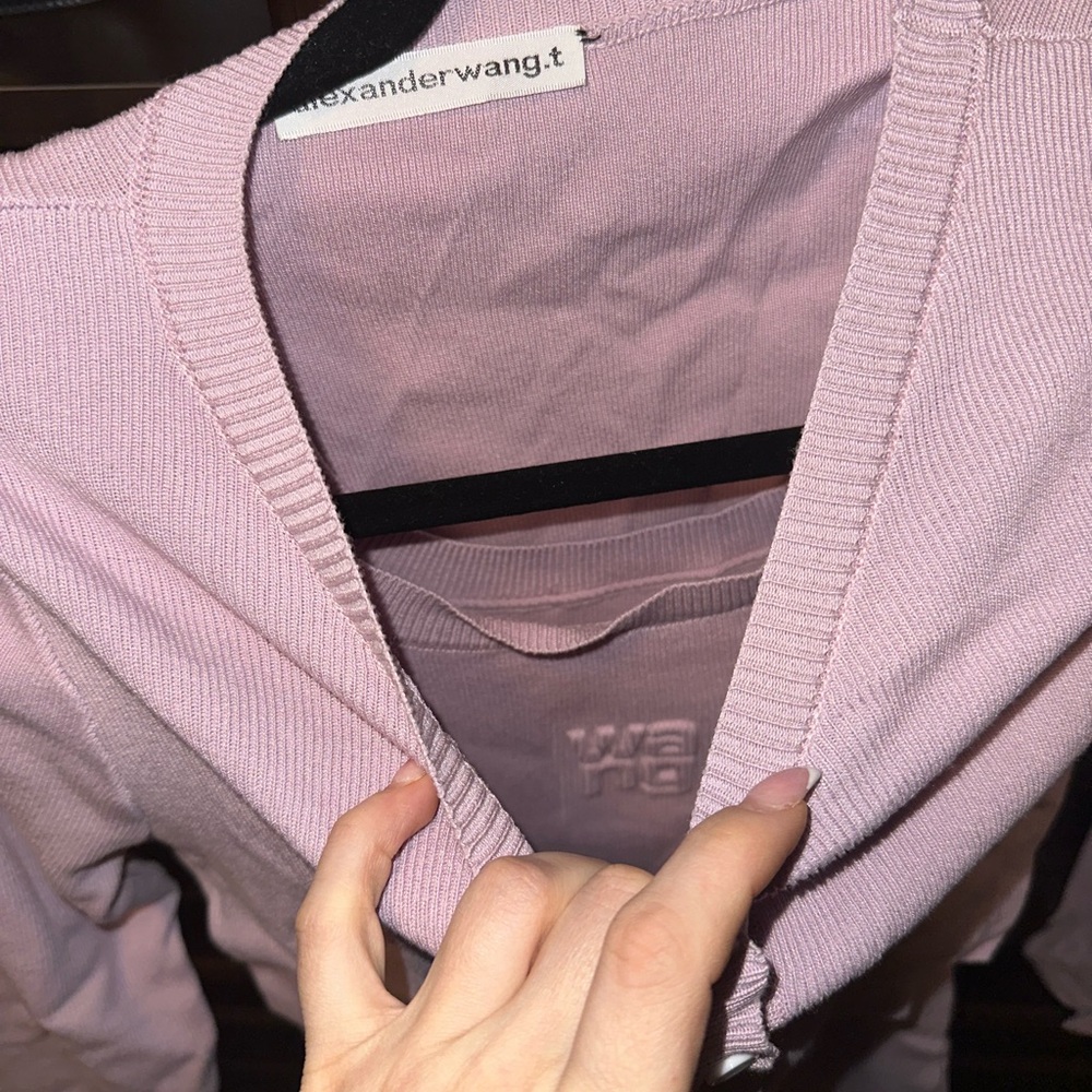Alexander Wang Pastel Pink Ribbed Tank Mini Dress - Picture 3 of 3